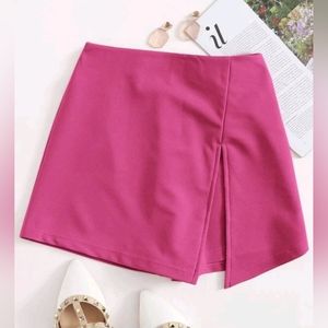 Elastic Waist Skort-Front Split